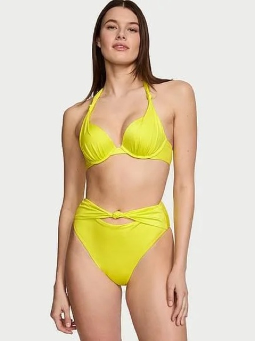 Victoria's Secret Neon Yellow Halter Underwire Bikini